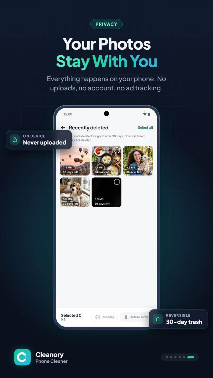 Your photos stay with you: recently deleted