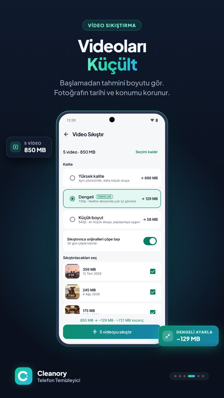 Videoları küçült: video sıkıştırma